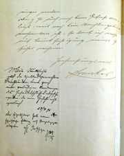 Document d'archive: verso du courrier du 25.3.1896 de Heinrich Backes