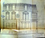 Dessin d'archive: façade sur rue (partie gauche de la façade actuelle) (20.9.1895)