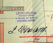 Document d'archive: tampon et signature de Léon Ursleur