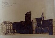 maquette de projet de tour-porche pour la nouvelle façade de Saint-Pierre-le-vieux, vers 1913