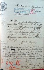 Document d'archive: demande d'autorisation de construire signée par Julius Rauschert