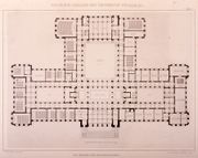 Plan du rez-de-chaussée tel qu'il a été réalisé à l'origine.