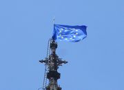 Le drapeau européen au sommet de la Cathédrale, et de la ville de Strasbourg !