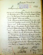 Document d'archive: courrier de l'architecte Issleiber, où il évoque à deux reprises l'entreprise de Kirchenbauer et Waltz (6.11.1901)