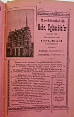 Publicité pour l'établissement des frères Eglinsdörfer, annuaire «Adressbuch» 1907-1908