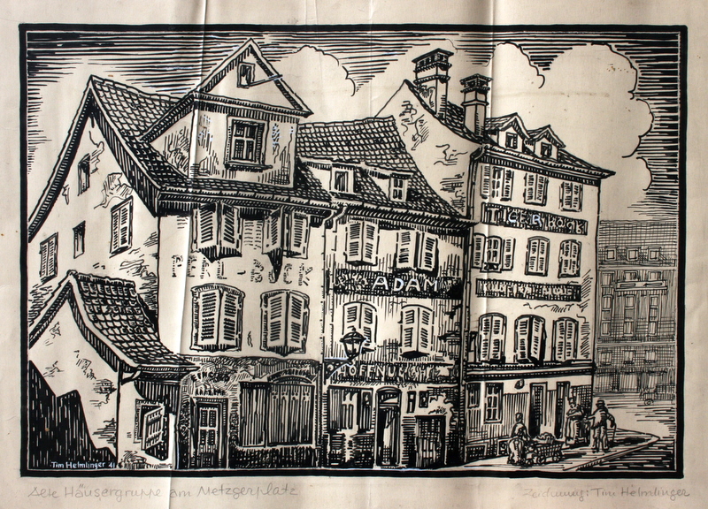 Fichier:Maisons disparues pl. Austerlitz encre chine, 1941, 48 x 33 cm a.jpg