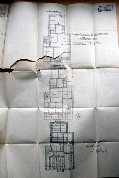 Fichier:4) Plans de Samuel Landshut pour le n° 5 rue Gambetta, 1895, 783W47.jpg