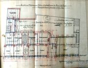 Dessin d'archive: plan du RC (cette fois le projet s'étend sur la droite)