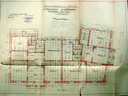 Dessin d'archive: plan des étages du 7 rue Mozart (à g.) et 10 rue Waldteufel