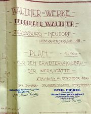 Document d'archive: en-tête du projet d'extension de 1940