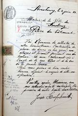 Document d'archive : courrier de Joseph Hufschmitt, daté du 4.6.1924