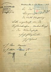 Document d'archive : courrier de Joseph Schwab