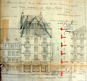 Dessin d'archive: esquisse du 15.3.1912 du quai des Bateliers