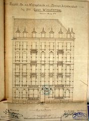 Dessin d'archive : façade sur rue
