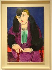 Peinture de Henri Matisse : Portrait au manteau bleu (1935)