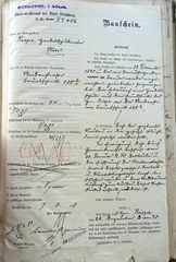 Document d'archive : page de garde de l'autorisation de construire ("Bauschein")