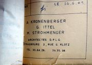 Document d'archive : logo de l'association d'architectes DPLG Kronenberger-Ittel-Strohmenger en 1969