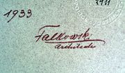Document d'archive: signature de l'architecte en 1933