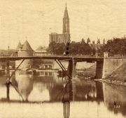 Vue sur le pont des Ânes sans doute avant 1870 (Coll. part.)