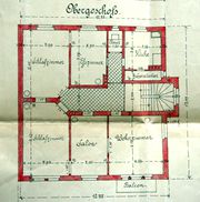 Dessin d'archive: plan de l'étage, par Gottlieb Braun (1894)