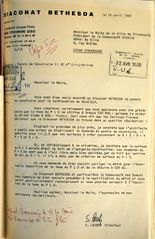Document d'archive: 1er courrier du pasteur Lauber (18.4.1960)