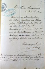 Document d'archive: courrier d'Auguste Schoop à la Ville (mai 1880)
