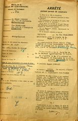Document d'archive: page de garde de l'autorisation de construire