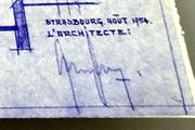 Document d'archive : signature de l'architecte (1956)