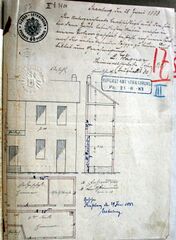 Dessin d'archive : dessin du projet de construction accompagnant la demande d'autorisation
