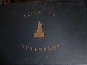 Couverture du livre des fêtes de Gutenberg Édition chez Strasbourg E. Simon 1841