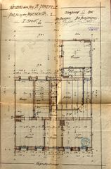 Dessin d'archive : plan du 1er étage