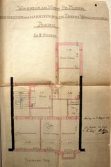 Dessin d'archive: plan des 2ème et 3ème étages