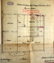 Dessin d'archive: nouvelle extension, au 1er étage (Juillet 1907)
