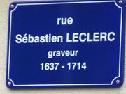 Panneau de la rue Sébastien Leclerc (août 2015)