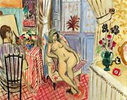 Peinture de Henri Matisse : L'Artiste et le modèle nu (1921)