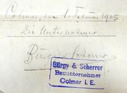 Association Burgy-Sherrer, entrepreneurs 1905