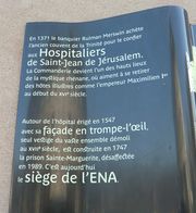 Panneau informatif à l'entrée de l'ENA