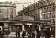Station de tramway et kiosque, en 1906