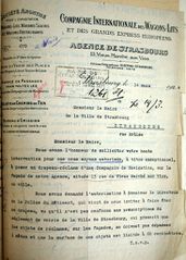 Document d'archive: courrier de la Compagnie internationale des Wagons Lits (14.3.1924)(recto)