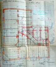 Dessin d'archive : plan du 1er étage par B. Grossmann (1910)