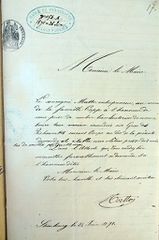 Document d'archive: demande d'autorisation de construire par l'entrepreneur Matter pour la famille Gapp ( 24 juin 1871)