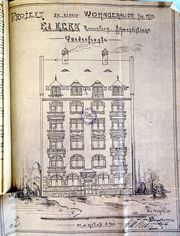 Dessin d'archive: dernier dessin en date de la façade (18.6.1906)
