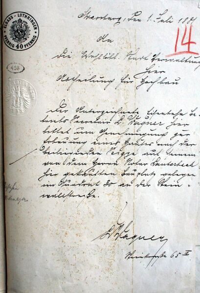 Fichier:7) Demande d'autorisation de construire par L. Wagner en date du 1.7.1881 (710W127).jpg