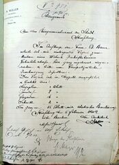 Document d'archive : description du projet pour Alfred Bauer par Auguste Muller (1902)