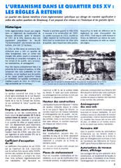 Les règles d'urbanisme au Quartier des XV (in "Le Quinze", mai 2007, page 3)